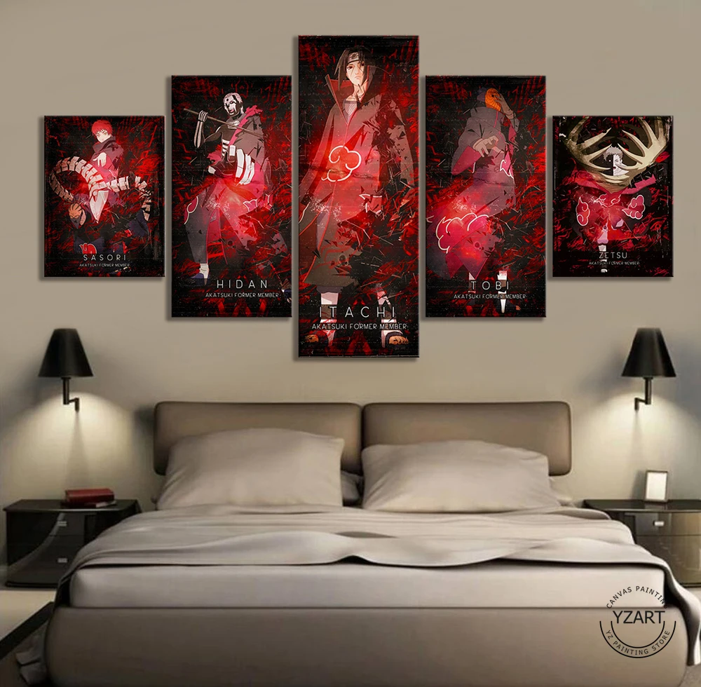 Billige Akatsuki NARUTO Anime Poster Wand Dekor Gemälde Uchiha Itachi Animation Art Spiel Poster Leinwand Gemälde Schlafzimmer Wand Kunst