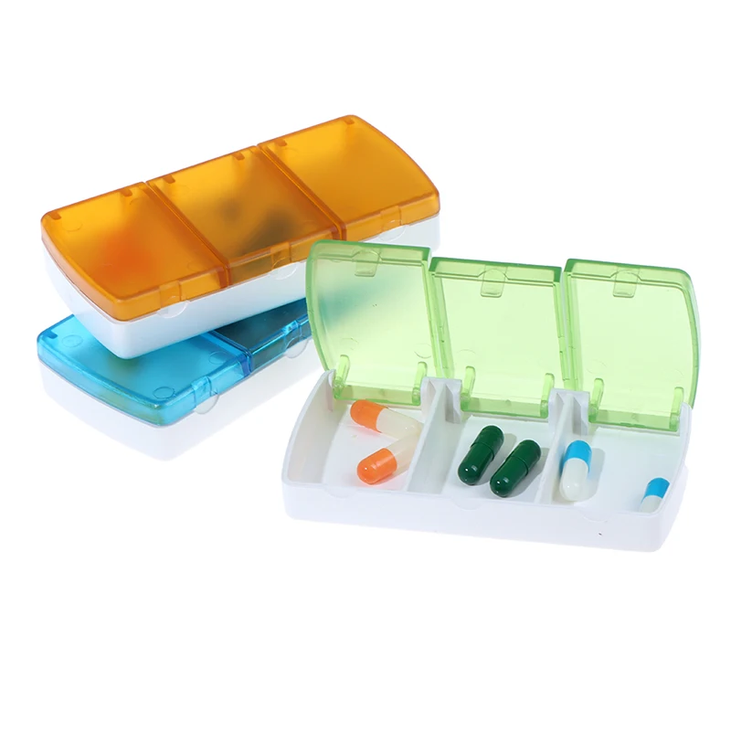 

1PCS 3 Grids Pill Box Case Pills Organizer Case Portable Travel Medical Drugs Tablet Storage Container Medicine Box