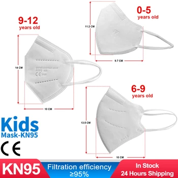 

KN95mask Children Masks For Kids 0-12 old Masques FFP2mask CE Protective Face Mask Filter Respirator mascarillas ffp2 kn95Kids