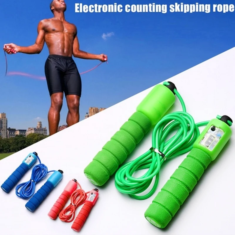 Профессиональная губка Электронная Счетная веревка фитнес-осмотр веревка прыжки через скакалку для фитнеса Профессиональная Скакалка