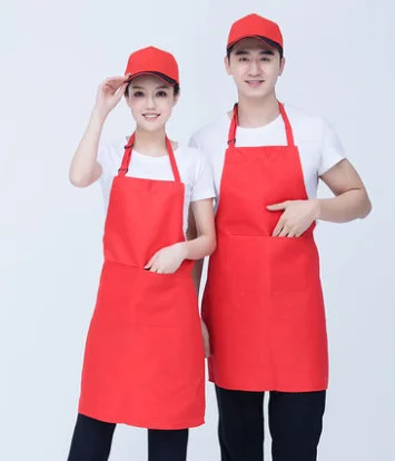 Apron 014 Кейтеринг простые противообрастающие женские мужские кухонные аксессуары Фартук с карманами Мясник Ремесло выпечки повара Кухонный Термометр - Цвет: Apron 014