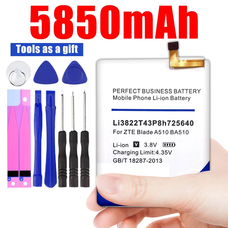 5850mAh Li3822T43P8h725640 Аккумулятор для ZTE Blade A510 BA510 аккумулятор | Мобильные телефоны и