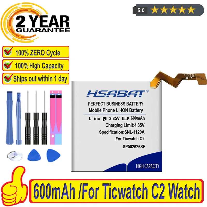 Топ-бренд 100% Новинка 600 мАч SP502626SF Аккумулятор для часов Ticwatch C2 | Мобильные