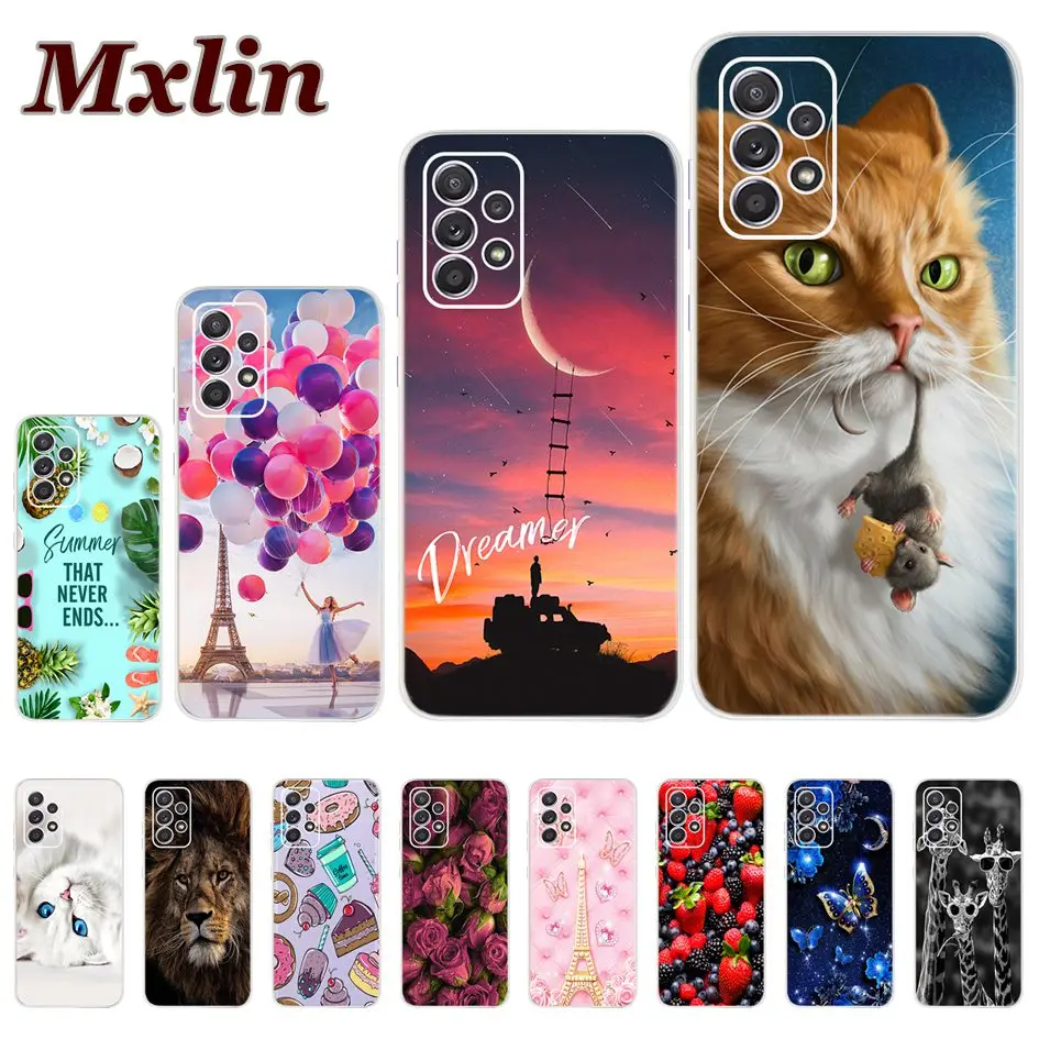 Funda de silicona suave para Samsung Galaxy A52, cubierta trasera de TPU de 6,5 pulgadas para Samsung A 52, 5G, SM-A526B, Cat Dreamer