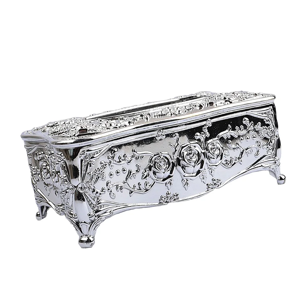 Conventional Nordic Tissue Box Elegant Acrylic Resin Flowery Napkin Holder Cover Vintage Style Acrylic Napkin Paper Cover Holder