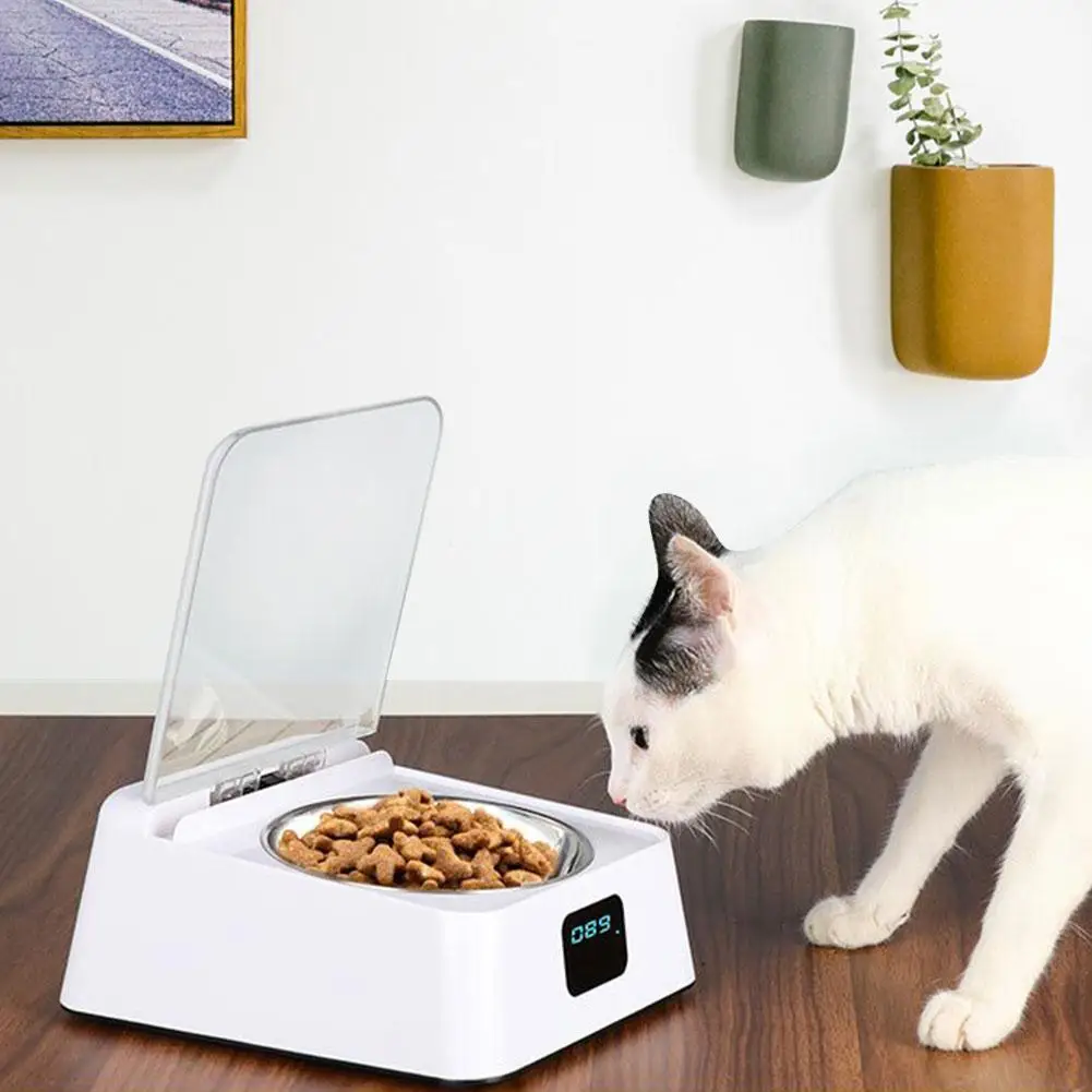 

Pet Bowl Infrared Sensor Automatic Open Cover Anti-mouse Moisture-proof Intelligent Feeder Pet Feeder For Dog Cat Food Dispenser