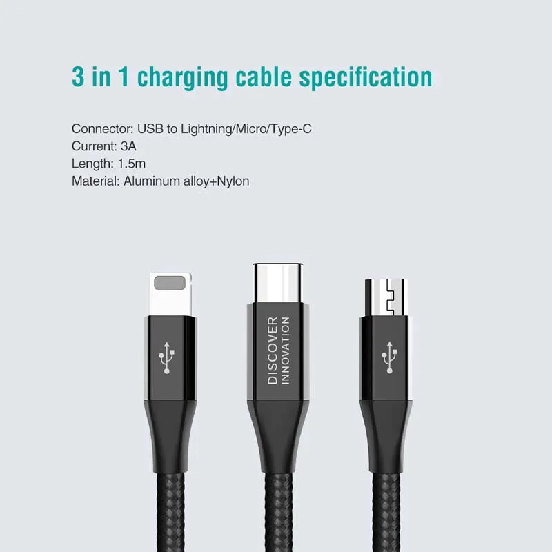  NILLKIN 10w Fast wireless charger support PC/QC input +1.5m 3A 3 in 1 charging cable +black case fo - 4000552266507