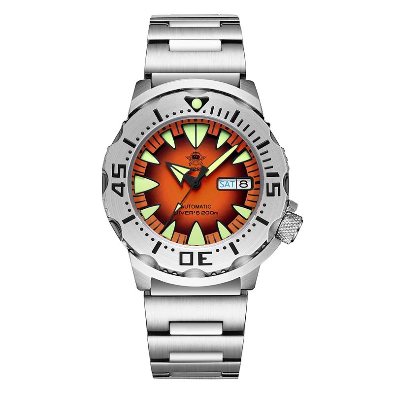 Addies Dive Men Monster Watch AD2103 Luminous Sapphire Glass NH36 Diver Water Resistant 316L Stainless Steel Mechanical Watches