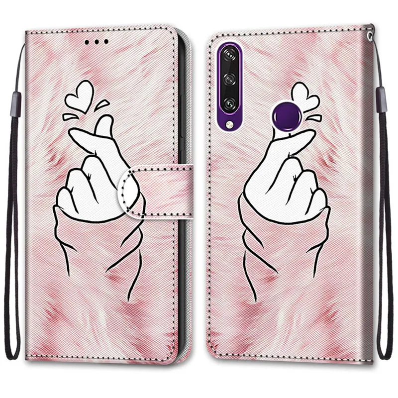 Màu Sơn Khe Cắm Thẻ Ví Flip Dành Cho Huawei Y5 Lite 2018 Y5 Y6 Y7 2018 2019 Y5P Y6P Y7P y8P Y5 2017 Y6 2017 Bao Da pu case for huawei