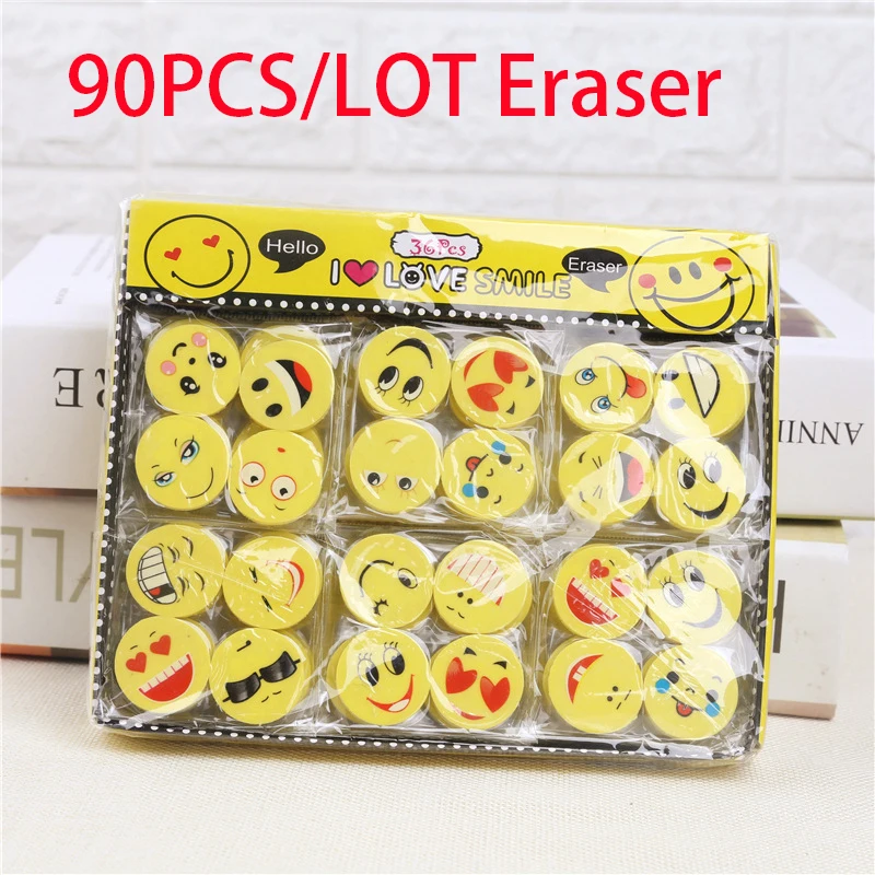 Оптовая продажа ластик Smiley 90 шт./лот не оставляет следов | Канцтовары для офиса и
