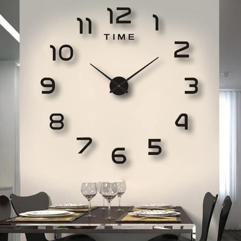 Grote Wandklokken Home Decor Opknoping Reloj De Pared Diy Acryl Stickers Naald Zelfklevende Horloge Muur klok|Wandklokken| -
