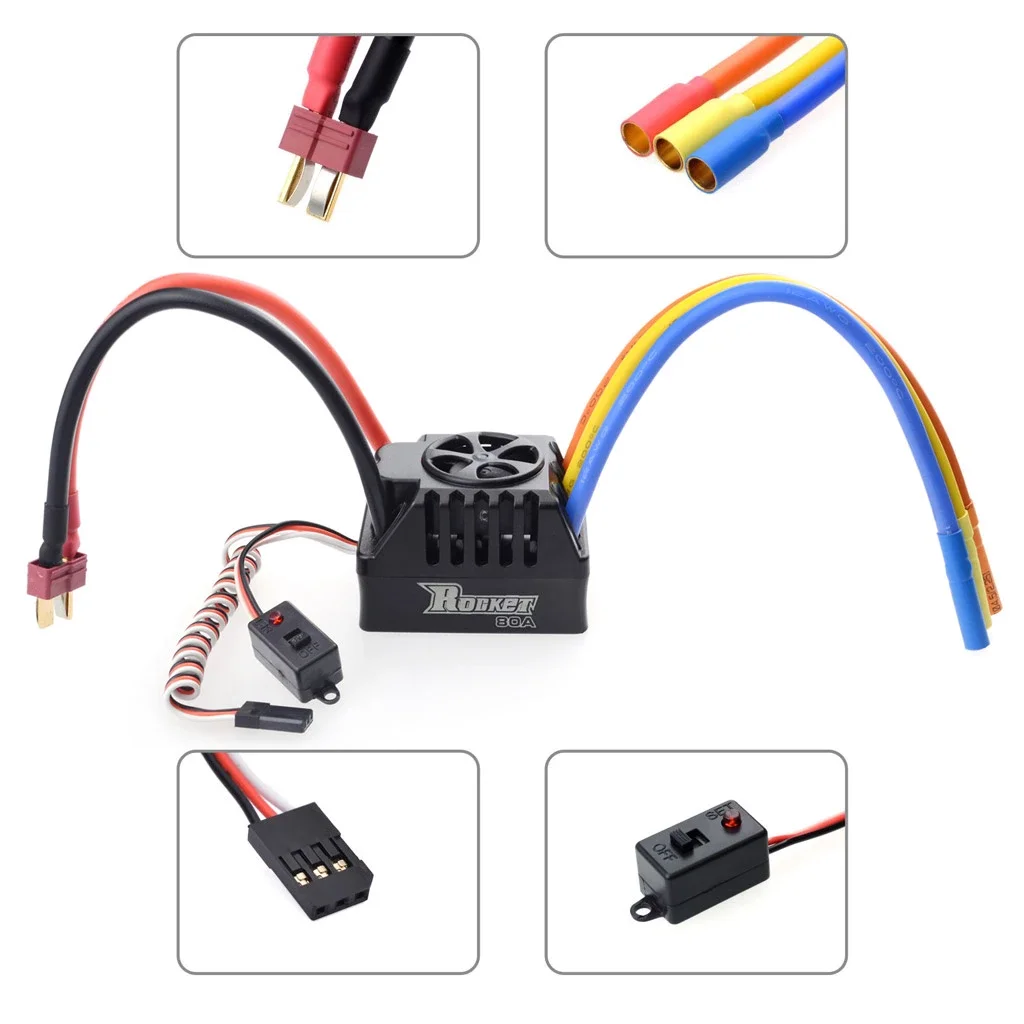 1/10 scale 80A brushless ESC for rc car electronic speed controller