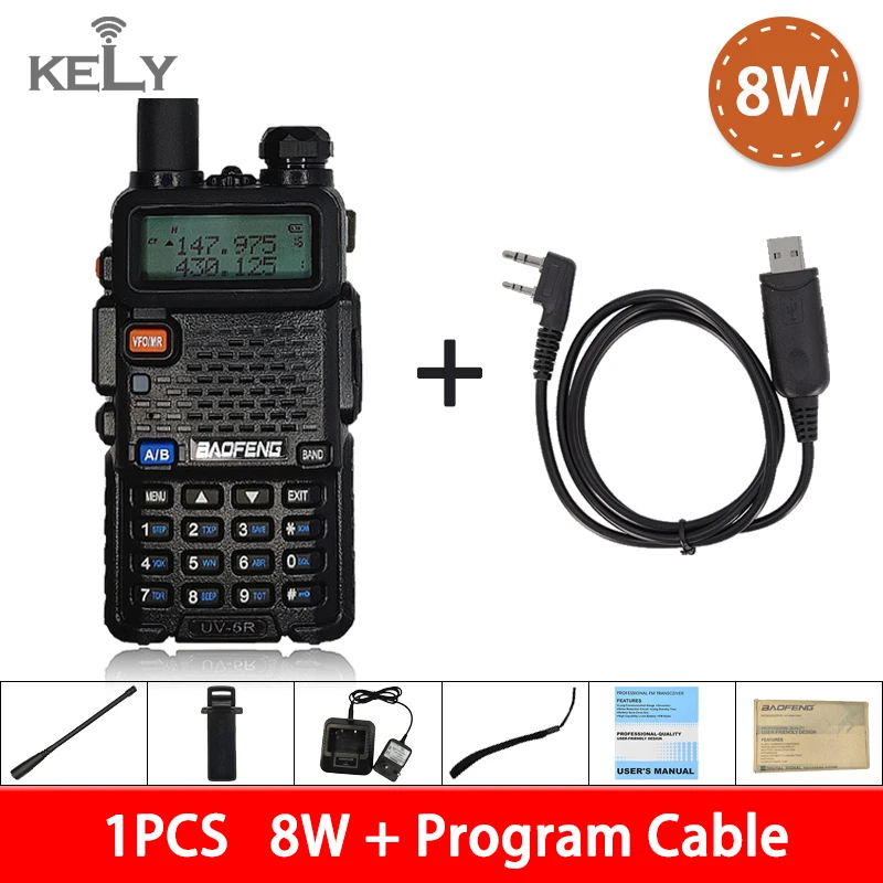 military walkie talkie BaoFeng UV5R Walkie Talkie 2PCS Powerful Two Way CB Radio UV-5R Hunting Radio 8W Baofeng Walkie Talkie UV-9R UV-82 UV-8HX UV-XR midland two way radios Walkie Talkie