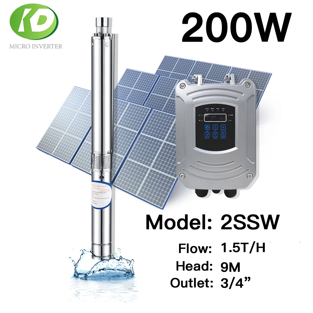 Kit pompa sommergibile per irrigazione con pannello solare 150W pompa pozzo 12V 