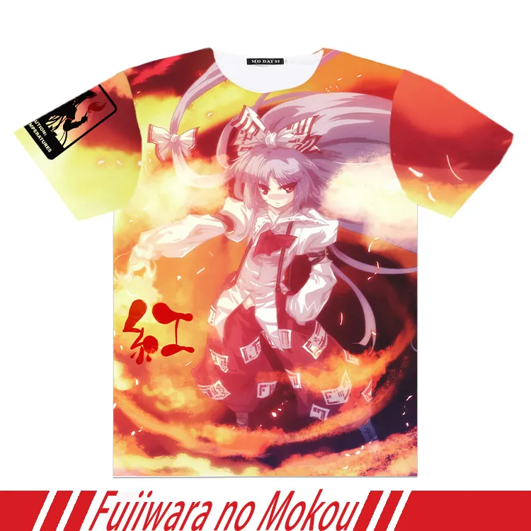 5 Аниме TouHou Project Hakurei Reimu Saigyouji Yuyuko Косплей Футболка полный графический с коротким рукавом унисекс студенческий Casula летние топы - Цвет: 5