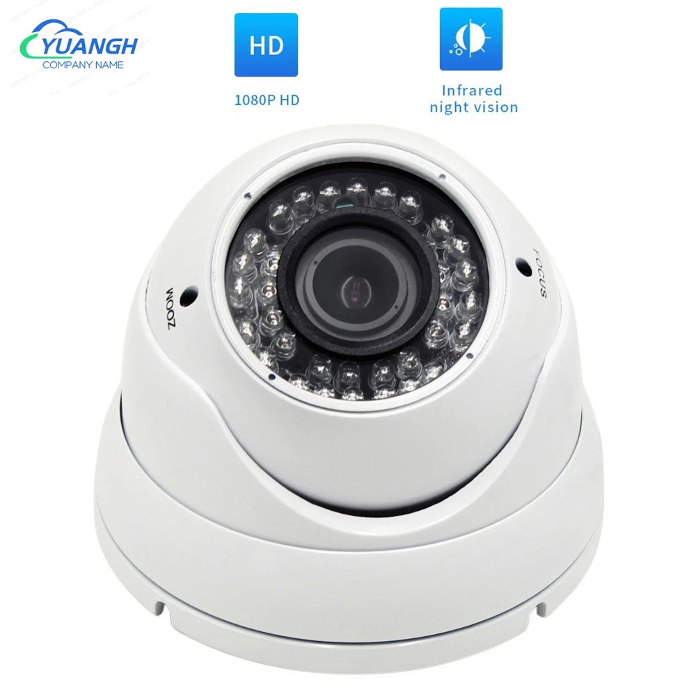 

1080P DVR Camera AHD Metal Dome 2.8-12mm Manual Zoom Lens OSD Menu IR Night Vision Home Security Camera 2MP