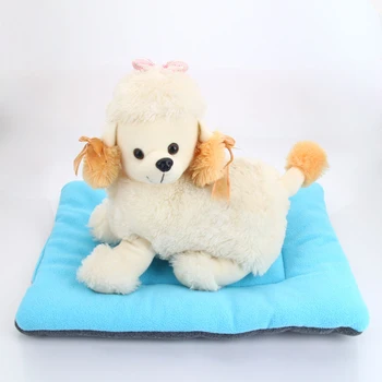 

Washable Soft Comfortable Silk Wadding Bed Pad Mat Cushion for Dog Cat Pet Light Blue Size L