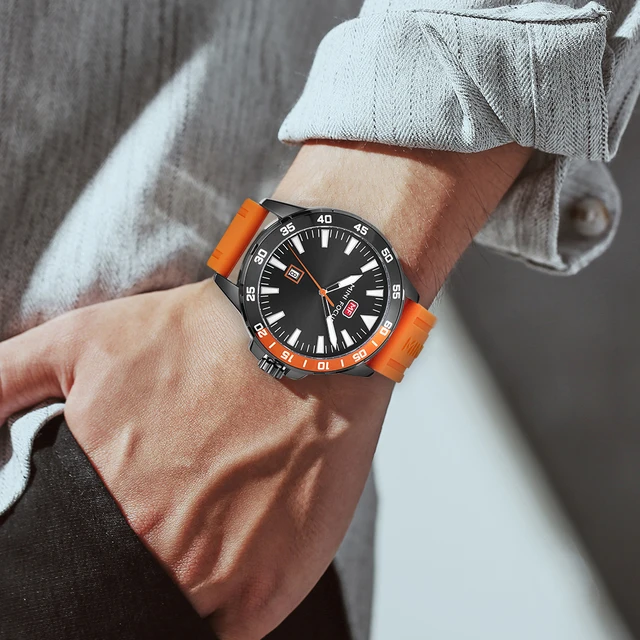 MINI FOCUS-Reloj de pulsera deportivo para Hombre, cronógrafo de cuarzo, resistente al agua, con correa de silicona 6