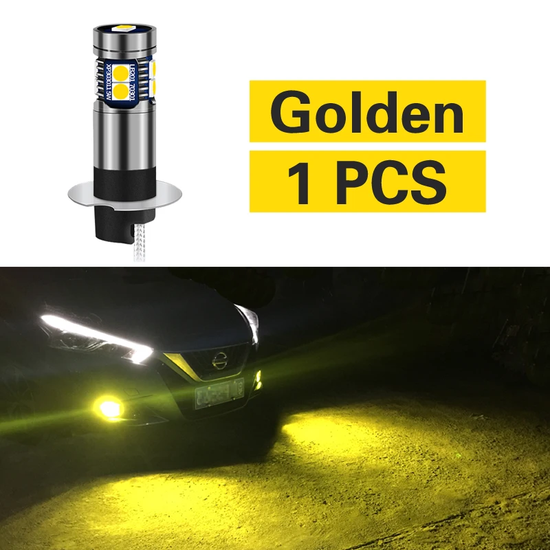 1 шт. Автомобильный светодиодный фонарь H3 Лампа для lexus LX470 ES300 IS300 SC430 GX470 mazda 6 2 Lancer subaru Legacy Forester Impreza Tribeca - Испускаемый цвет: Golden