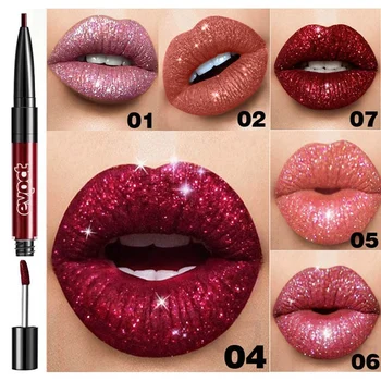 

Evpct Matte to Glitter Liquid Lipstick 7 Color Waterproof Diamond Lip Gloss Metallic Pearl Shining Starlight Lipstick Makeup