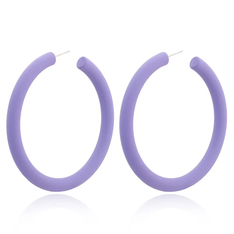 

cross border fashion geometric round earrings earrings female Korean personalized simple acetate plate acrylic Earrings