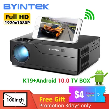 

BYINTEK K19 Full HD 1080P Projector(Optional Android 10.0 TV Box) 300inch 1920x1080 Video Beamer,LED Proyector for 3D 4K Cinema