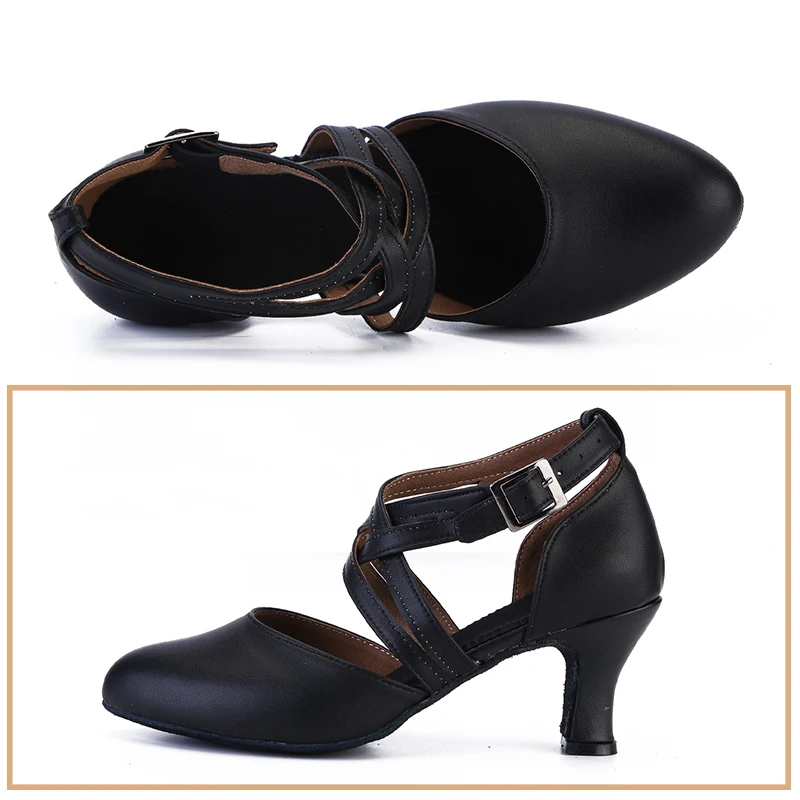 SWDZM Ballroom Dance Shoes For Women Black Closed Toe Modern Dance Shoes Salsa Tango Latin Shoes For Girls Ladies Waltz Shoes 2