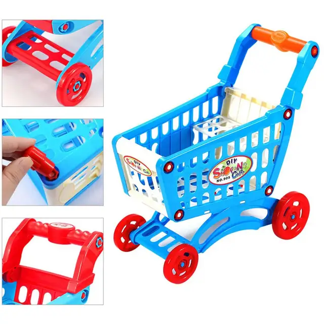 Flexible Wheel Shopping Cart Toy Detachable Colorful Shopping Cart Trolley Toy Education Toy Children Gifts 3