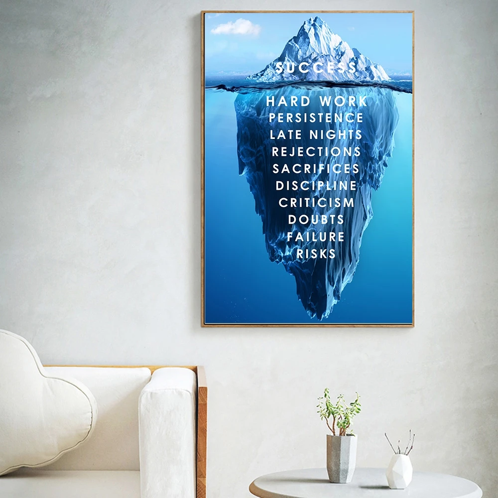 Iceberg of Success Wall Art Printed on Canvas