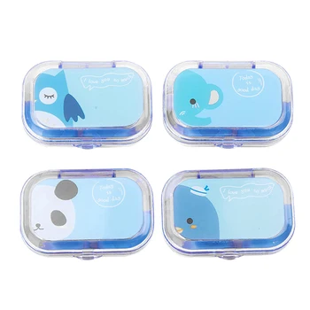 

4PCS Practical Animal Pattern PVC Organizer Container with Mirror for Trip Travel