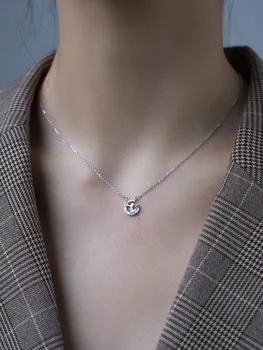 

925 sterling silver necklace with prince moon necklace niche design fashion clavicle chain temperament crystle luxury necklace