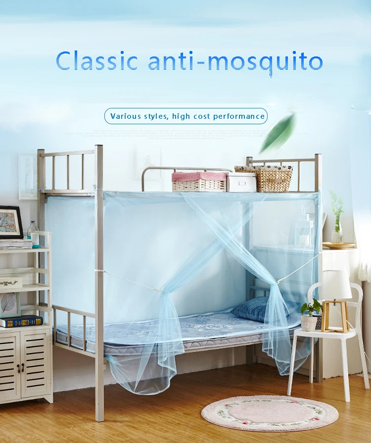 Moustiquaire Pour Dortoir D'étudiants, Couverture En Maille Pour Lit Simple A Baldaquin Carre A 4 Coins Moustiquaire 89031355