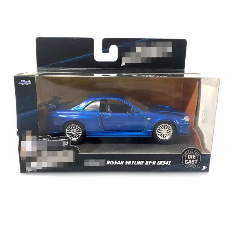 JADA 1/32 масштаб Nissan Skyline GTR R34 литая металлическая модель автомобиля игрушка для детей, подарок, коллекция - Цвет: Nissan R34