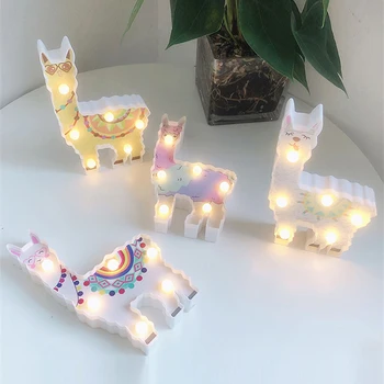 

3D Alpaca Glow Night Lights Baby Sleep Light Desk Lamp Child Birthday Gift Luminous Toy for Home Party