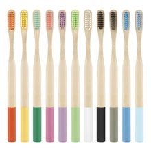1 шт красочные натуральные бамбуковые ручки экологически чистые взрослые дети деревянные зубные щетки чистка зубов мягкая щетина зубные щетки