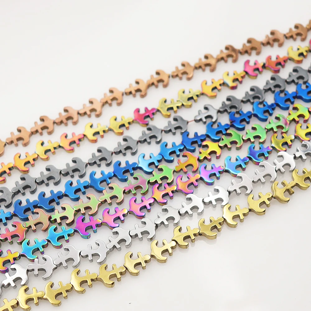 30pcs 12x11x3.5mm Natural Stone Hematite Anchor Shape No Magnetic Spacer Beads DIY Making bracelet necklace jewelry Finding | Украшения и