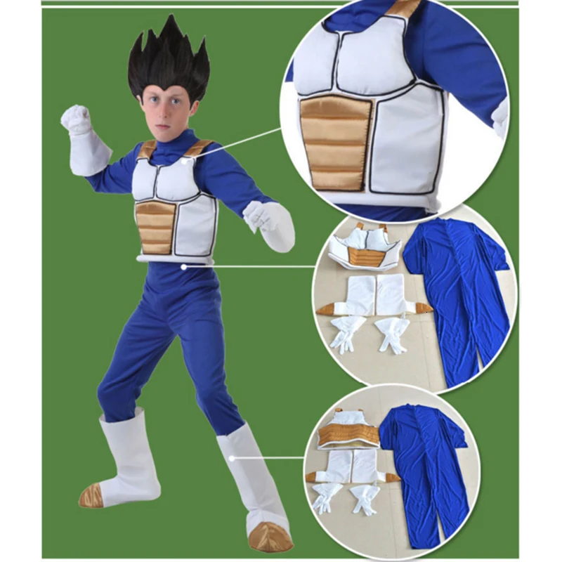 Dragon's Ball Vegetaa/карнавальный костюм на Хэллоуин для детей/взрослых, вечерние костюмы для маленьких мальчиков