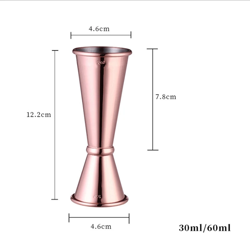 Коктейльная мерная чашка из нержавеющей стали, аксессуары для бара, двойной кухонный наконечник, измерительная чашечка, мерная чашка для барного джиггера
