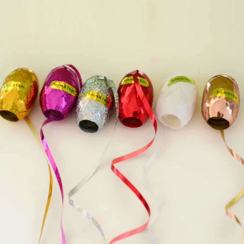 1 шт., 5 мм x 10 м, воздушный шар из фольги, лазерный шар, белая розовая Золотая лента, украшение для свадьбы, дня рождения, вечеринки, воздушный шар, упаковка, кран