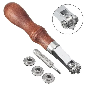 

DIY Stitch Clothes Sewing Spacer Overstitch Wheel Awl Punch Hole Craft Tools Perforating Tool Sewing Leather Craft for 5/6/7inch
