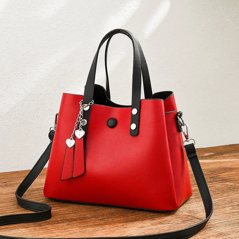 Litthing Women Leather Handbag Casual Crossbody Bag Yellow Bags Ladies Designer Handbags A Quality Shoulder Bags Female - Цвет: Red