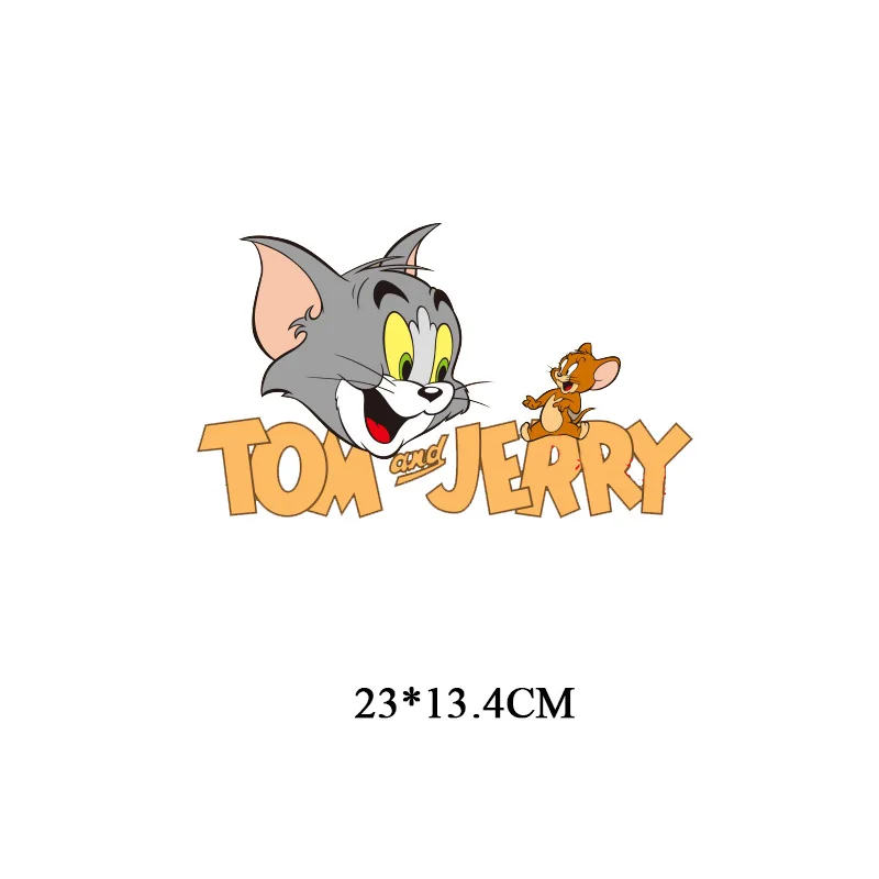 Пластырь с изображением Тома и Джерри, наклейки с изображением кошки, мышки, букв, аппликация, виниловые наклейки с теплопередачей для одежды, термопресс - Цвет: 1