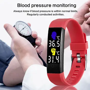 

Men's Smrat Watch Therometer Body Temperature 24H Measurement Heart Rate Fintess Tracker Smart Watch For Andorid IOS