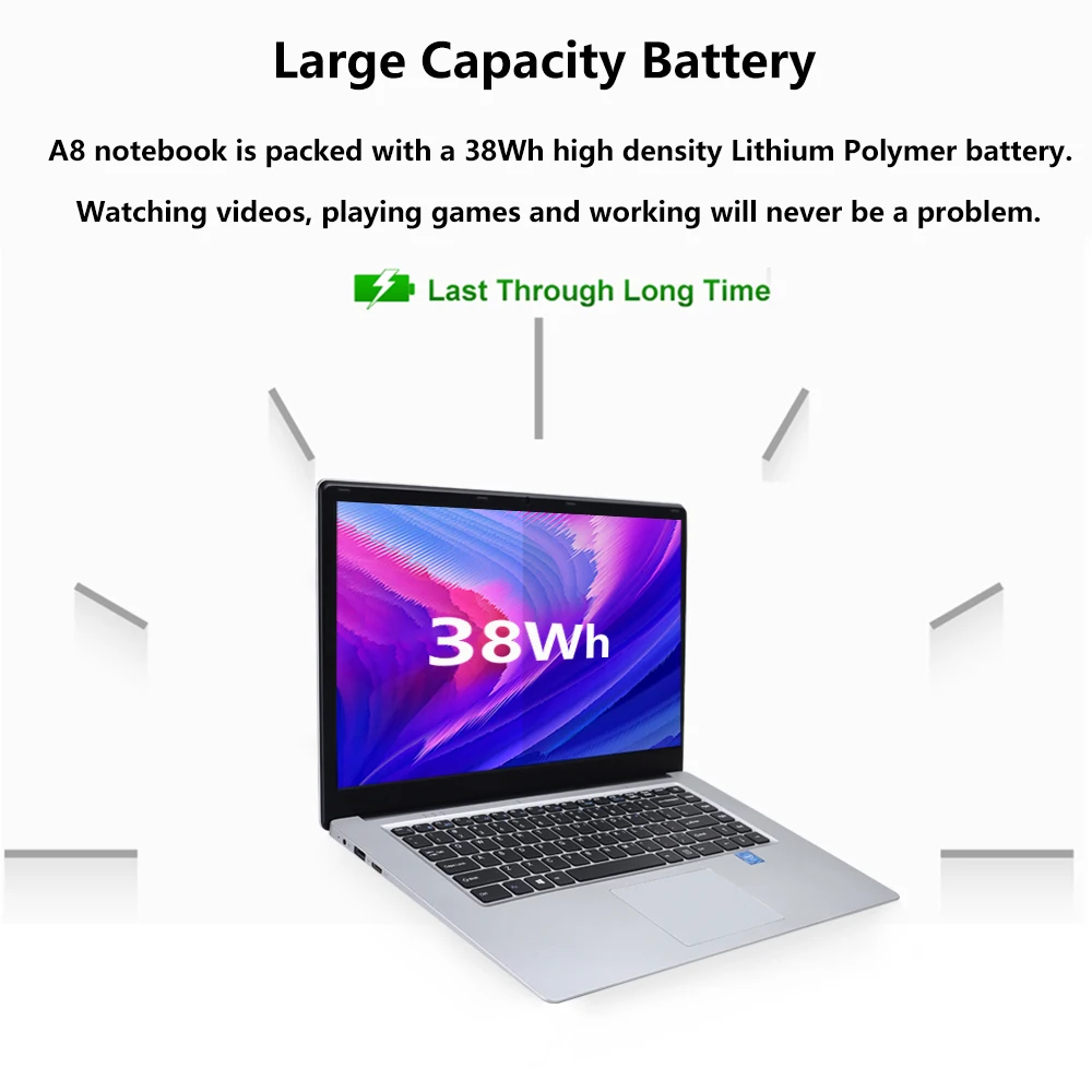 15.6 inch Laptop With 8G RAM 512G 256G 128G SSD Gaming Laptops Ultrabook intel j3455 Quad Core Win10 Notebook Computer