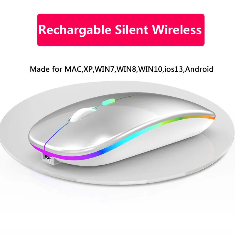 

Rechargeable Wireless Mouse Silent LED Backlit Mice USB Optical Ergonomic Gaming Mouse Computer PC Mouse For Laptop Desktop