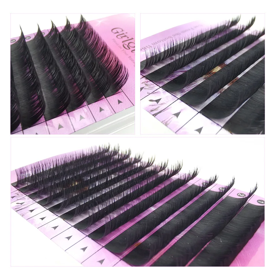 Classic Faux Mink Eyelashes Individual Eyelash Extension 816mm Natural