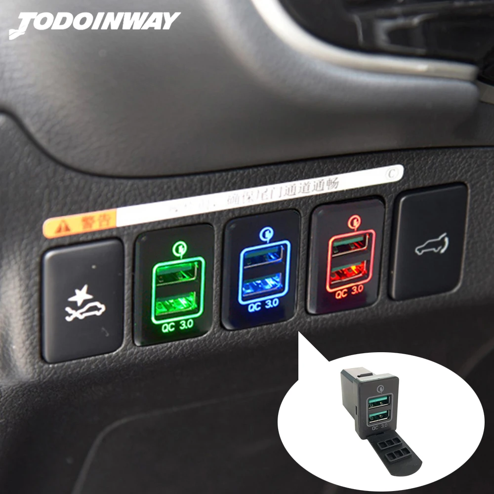 Dual Usb Charger Qc 3.0 Quick Phone Charge Adapter For Mitsubishi