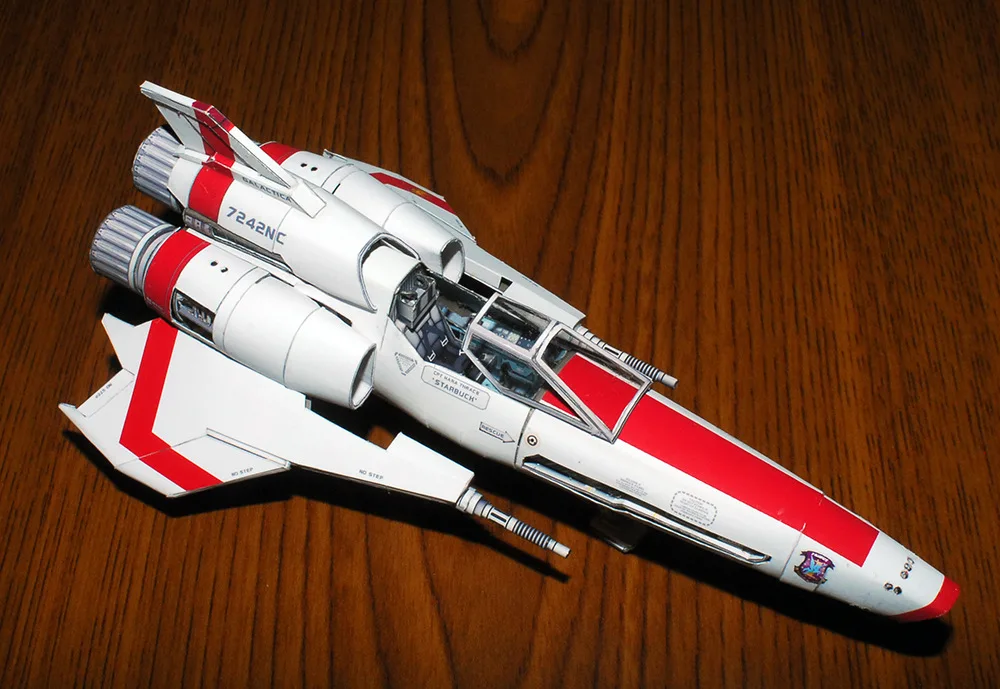 Battlestar Viper 2 mk2 Бумажная модель Сделай Сам развивающая игрушка ручной работы