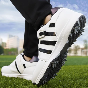 

New Breathable Training Golf Shoes Men Outdoor Anti Slip Spikes Golf Sneakers Men Luxury Light Weight Grass Walking Sneakers