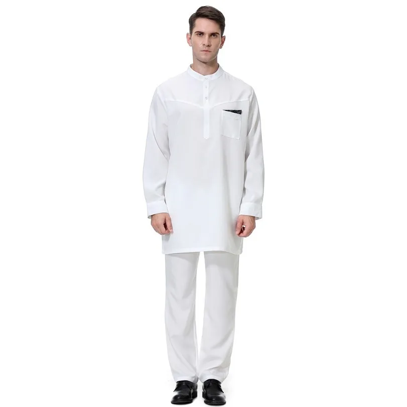 Мусульманская Мужская Тауб Thawb Caftan костюм мусульманские Арабские наборы абайя